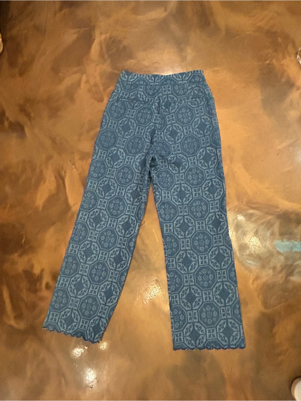 Brooks Ave- Tetlow Pattern Blue Trouser Denim Nwt — image 3 of 8